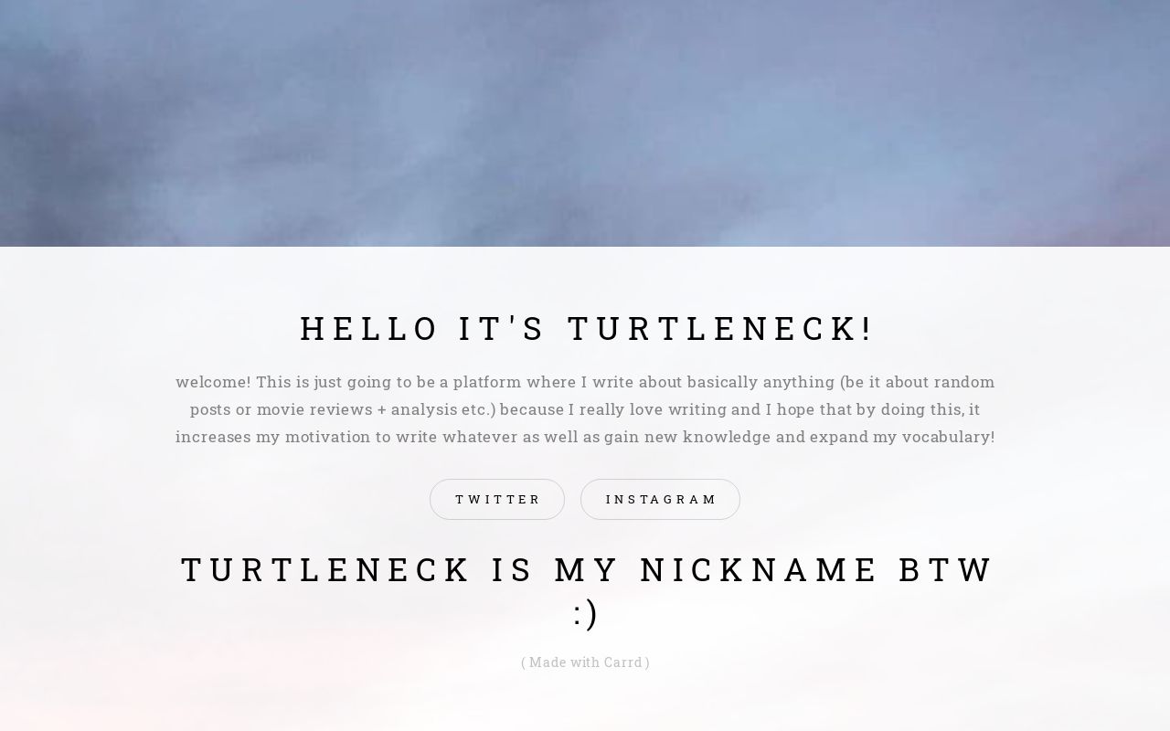 Carrd profile picture for @turtleneck